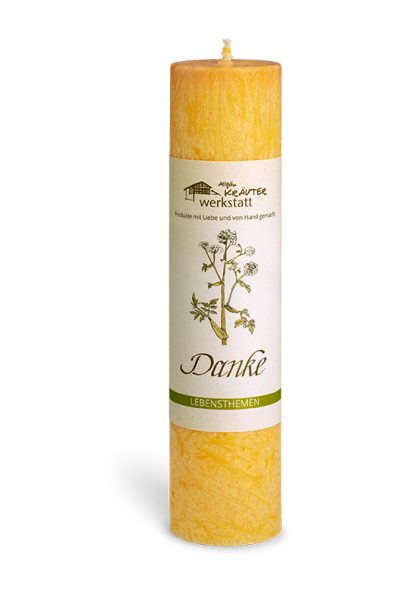 Allgäuer Heilkräuter-Kerze "Danke" von Allgäu Kräuterwerkstatt